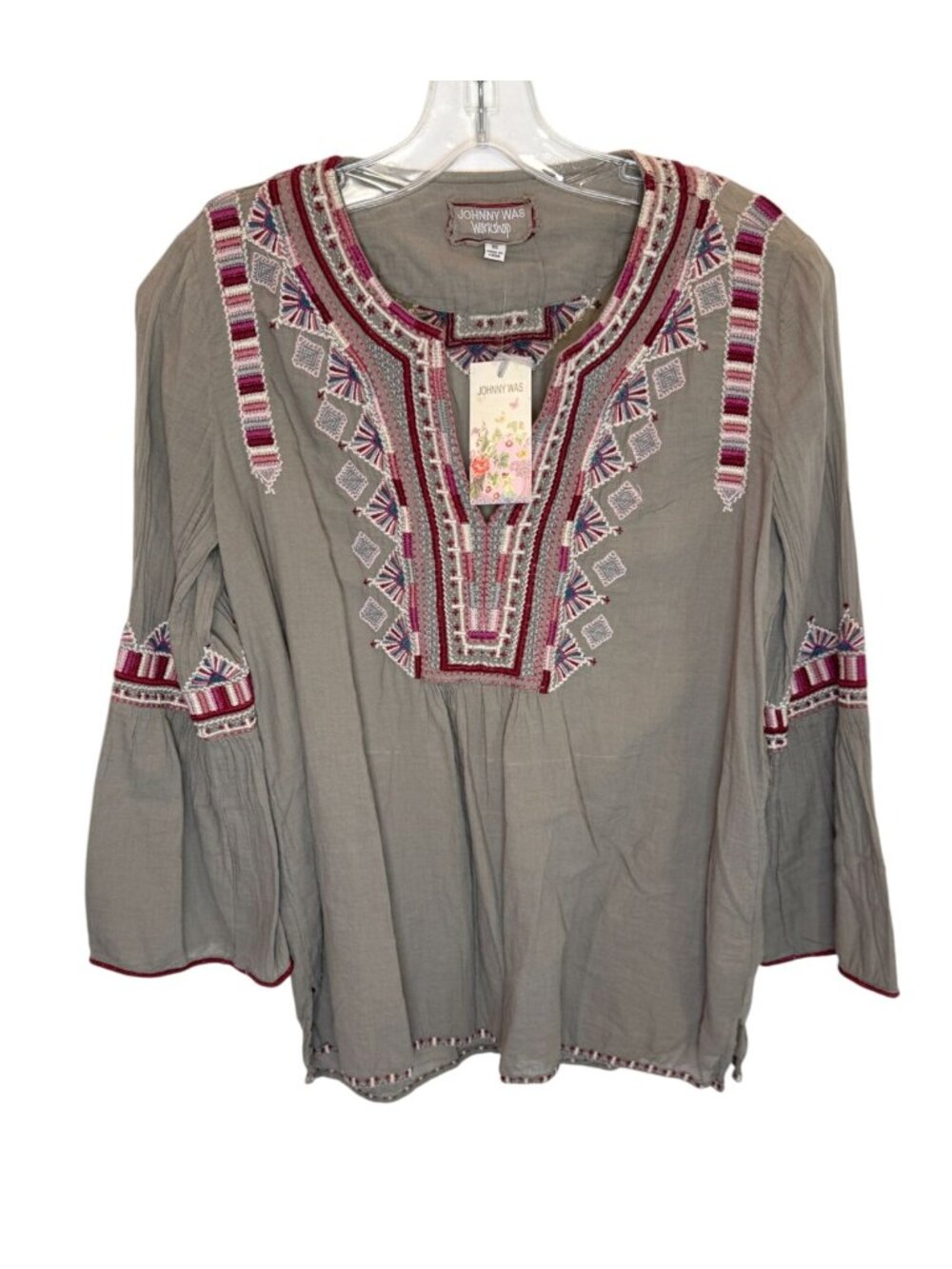Johnny Was Willow Blouse Embroidered Cotton Top NWT - Size XS